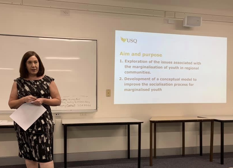Dr Carol Schultz presenting doctoral research at the Australian Association for Research in Education (AARE) Conference